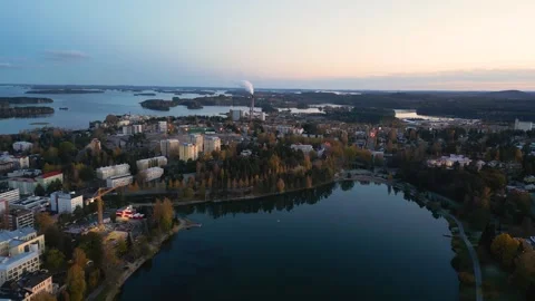 4k drone video of landscape, lakes and architecture of Kuopio city of Finland. Vidéo 255048245