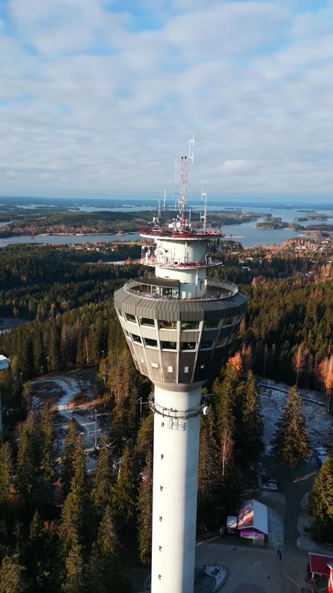 4k drone video of landscape, lakes and architecture of Kuopio city of Finland. Stock Footage 255803403