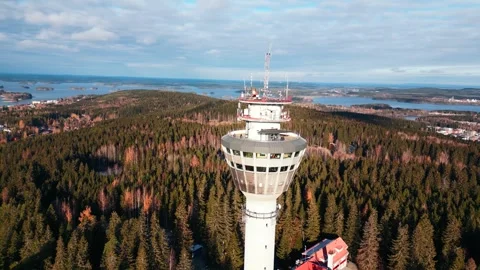 4k drone video of landscape, lakes and architecture of Kuopio city of Finland. Stock Footage 255803728
