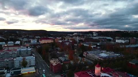 4k drone video of landscape, lakes and architecture of Kuopio city of Finland. Stock Footage 255980911