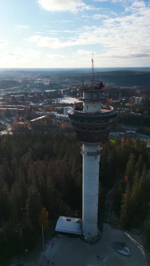 4k drone video of landscape, lakes and architecture of Kuopio city of Finland. Stock Footage 255981277