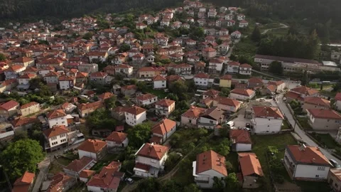 4k Drone video from Macedonian famous city Krushevo Stock Footage 249203553