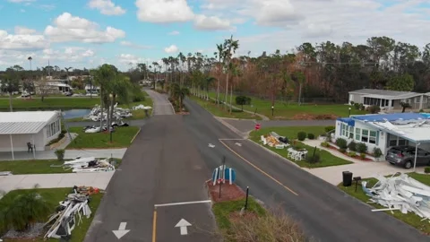 4K Drone Video of Mobile Homes Damaged by Hurricane Ian in Florida - 35 Stock Footage 219915929