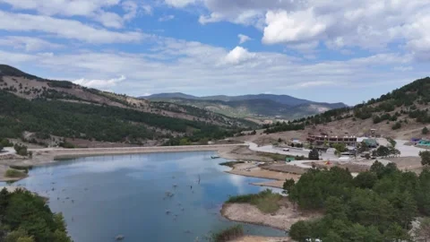 4k Drone Video of small pond and countryside view. Stock Footage 286049800
