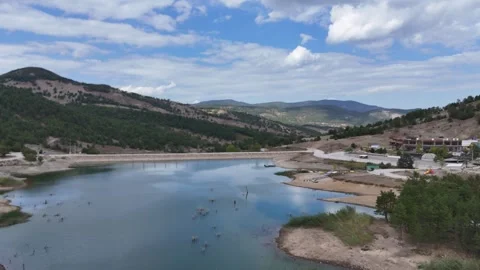 4k Drone Video of small pond and countryside view. Stock Footage 286049867