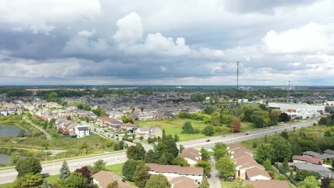 4k drone video of suburbs Stock Footage 217764326