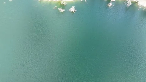 4k Drone Video, top view of water surface and texture, turquoise water view. Stock Footage 286050838