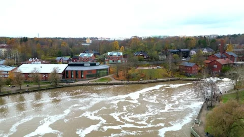 4k drone video of train station in Helsinki city of Finland. Stock Footage 257936104