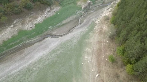 4K drone view above small river during summer Video stock 124329733