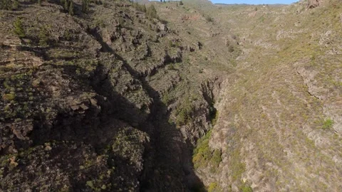 4K Drone View of Barranco del Pozo Canyon – Scenic Tenerife Aerial Stock Footage 314646782