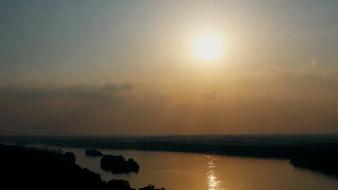 4K Drone View Of Beautiful Sunset Stock Footage 119709860