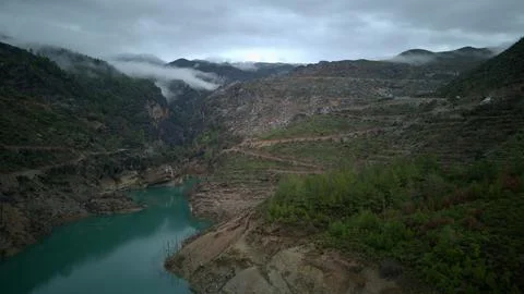 4k drone view of the canyon Stock Photos