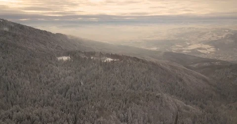 4K Drone view in cloudy and snowy mountains6 Stock Footage 125765167