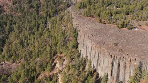4K Drone View Of Columnar Basalt Cliff In The Southwest Stock Footage 342882033