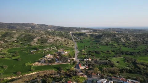 4K Drone View of Cyprus Old Town Highway 2 Stock Footage 304470346