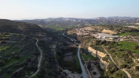 4K Drone View of Cyprus Old Town Highway Stock Footage 304470349