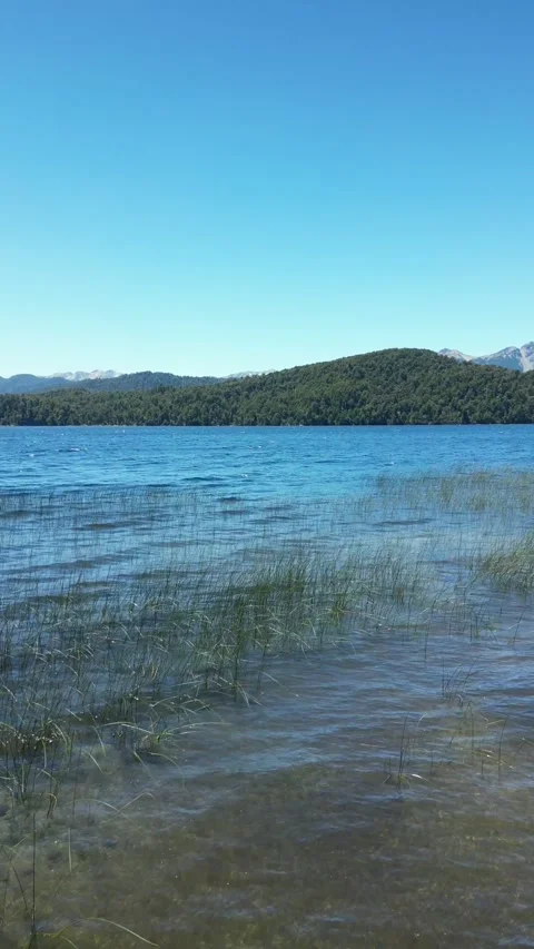4K Drone View of Lago Espejo Grande in Patagonia During Summer Stock Footage 304934852