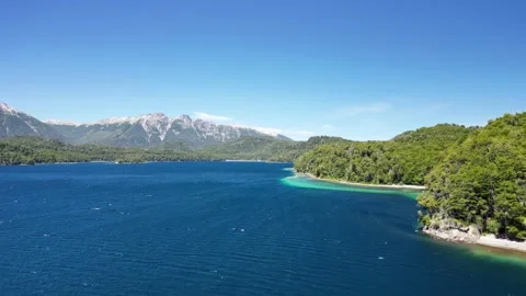 4K Drone View of Lago Espejo Grande in Patagonia During Summer 4 Stock Footage 304934880