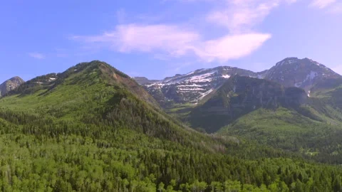 4K Drone view of Mount Timpanagos / Wasatch Mountains near Sundance, Utah Stock Footage