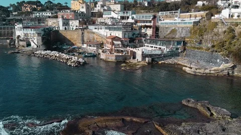4K drone view of Naples coast in Marechiaro ITALY December 2019 Stock Footage 122588540