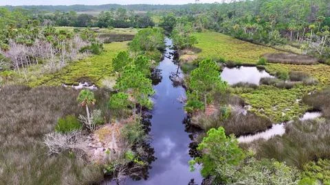4K Drone View of the Ormond Beach Scenic Loop Drive Landscape Stock Photos