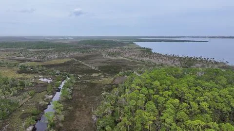 4K Drone View of the Ormond Beach Scenic Loop Drive Landscape Foto stock