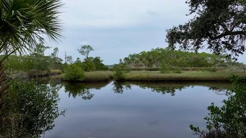 4K Drone View Of The Ormond Beach Scenic Loop Drive - Florida Landscape Stock Photos