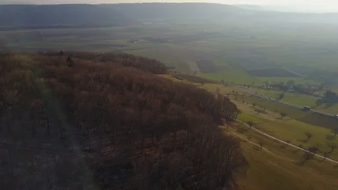 4K Drone View with panorama and autumn sunset. Stock Footage 90772390