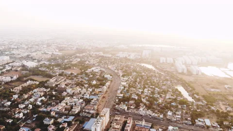 4k Drone View of residential area in Chennai, India 库存影片 131099859
