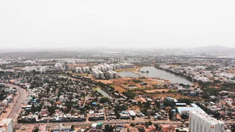 4k Drone View of residential area in Chennai, India 库存影片 131100593