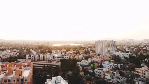 4k Drone View of residential area in Chennai, India 库存影片 131114463