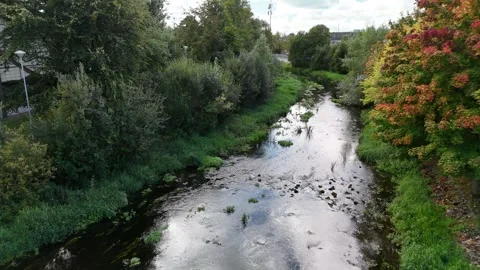 4K Drone View of River in Thurles County Tipperary Ireland Stock Footage 333933191