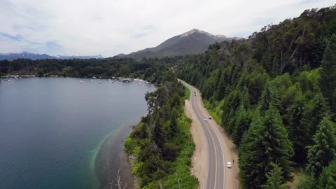 4K Drone View of Ruta de Los Siete Lagos Highway in Argentina During Summer 6 Stock Footage 304922648
