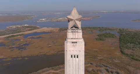 4k drone view of the San Jacinto Museum of History Stock Footage 146772019