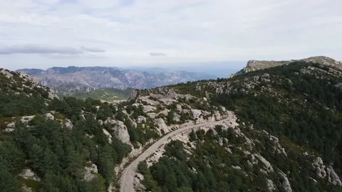 4k drone view of Spain landscape and road. Video stock 166639607