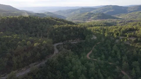 4k drone view of Spain landscape and road. Video stock 166639647
