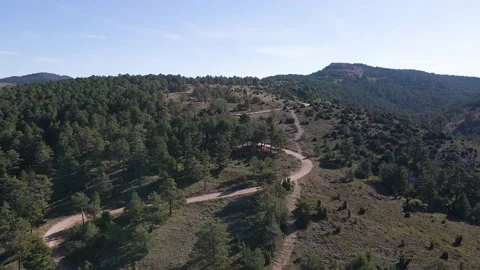 4k drone view of Spain landscape and road. Video stock 166639950