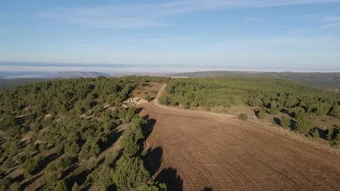 4k drone view of Spain landscape and road. Video stock 166639988
