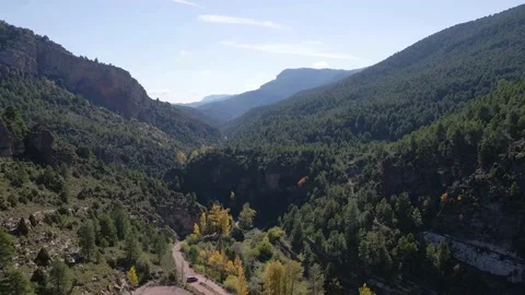 4k drone view of Spain landscape and road. Video stock 166640134