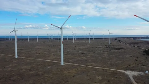 4K drone view of a wind turbine. Windmill for electric power. Green energy Stock Footage 126652576