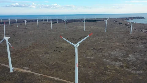 4K drone view of a wind turbine. Windmill for electric power. Green energy Stock Footage 126652615
