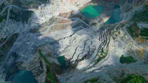 4K : Drones are flying over a large quarry Video stock 210783761