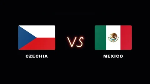 4K Dynamic Cezchia vs Mexico Flags Soccer Match Stock Footage 336648416