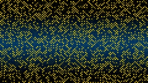 4k dynamic glittering tiles animation, seamless looping. Yellow on dark blue Stock Footage 277788427