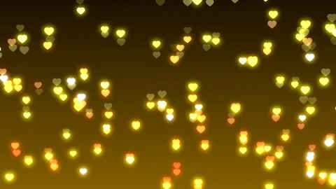 4k Dynamic Golden hearts background video animation, greeting card Stock Footage 102293294