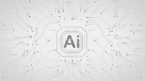 4K Dynamic Particle AI Chip Circuit Board Logic Animation Stock Footage 339269414