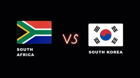 4K Dynamic South Korea vs South Africa Soccer Players Clash Stock Footage 336648411