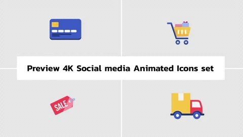 4K E-commerce animated Icons with alpha channel Stock Footage 297358079