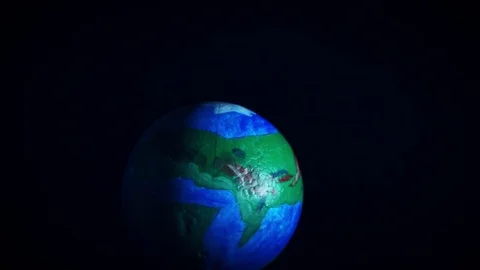4k Earth Globe Handmade Model Spinning Stock Footage 73529343