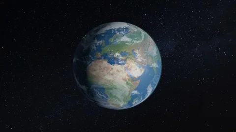 4K Earth scene from space rotating. Stock Footage